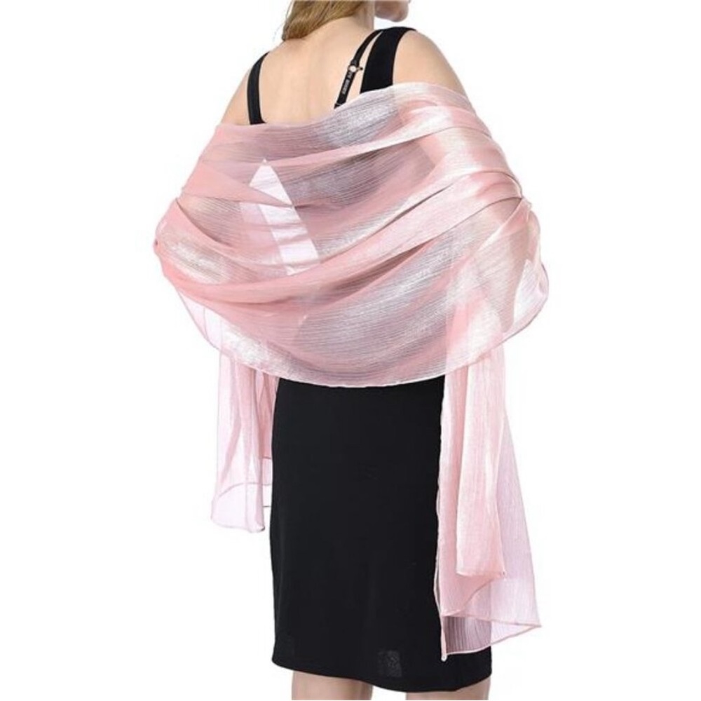 Sheer Crepe Shawls Wraps Light-weight Light Pink NEW